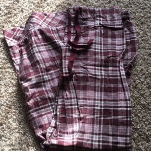 Maroon Plaid Pajama Pants